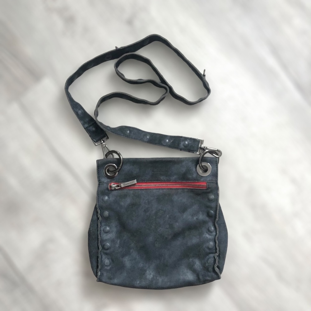 Hammitt Crossbody Bag in Charcoal with Red Accent